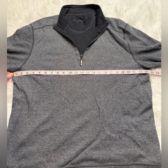 Tommy Bahama | Men’s Large Heather Gray Quarter Zip Light Pullover - Picture 13 of 15